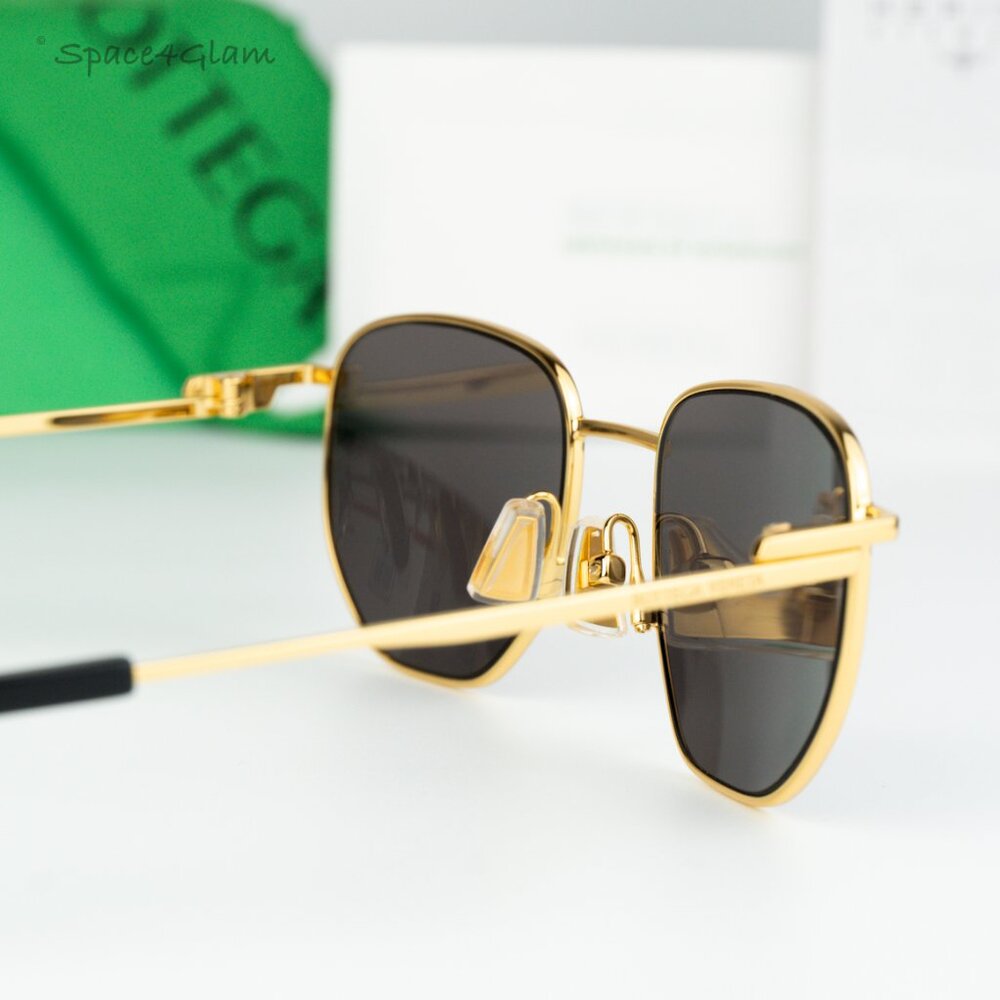 BRAND NEW Bottega Veneta BV1301S 001 Gold Grey Split Panthos Unisex Sunglasses - Picture 4 of 11